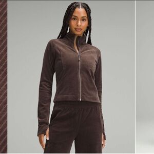 Lululemon Scuba Track Jacket Velvet Cord – Espresso Brown – Size 6